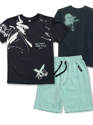 Free Style Boys' Set T-shirt and Bermuda Shorts New Size 16
