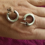 Silver hoop earrings, 1990s