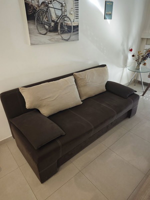 Sofa bed set with storage, double bed, bookshelf, table, chairs
