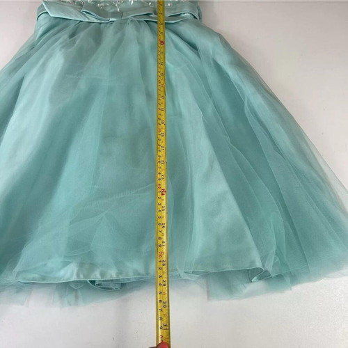 Beaded lace prom party dress turquoise, like new, size M-L
