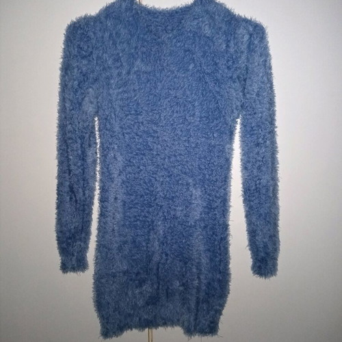 Fuzzy warm blouse dress like new, blue, size S