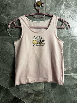 Benetton kids tank top like new, white and pink, size XS
