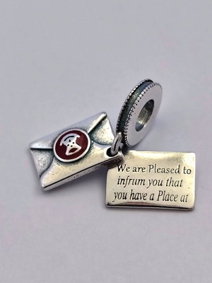 Charm Harry Potter Hogwarts Letter από ασήμι S925 καινούργιο