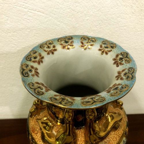 Satsuma vase handmade like new with beautiful coloring