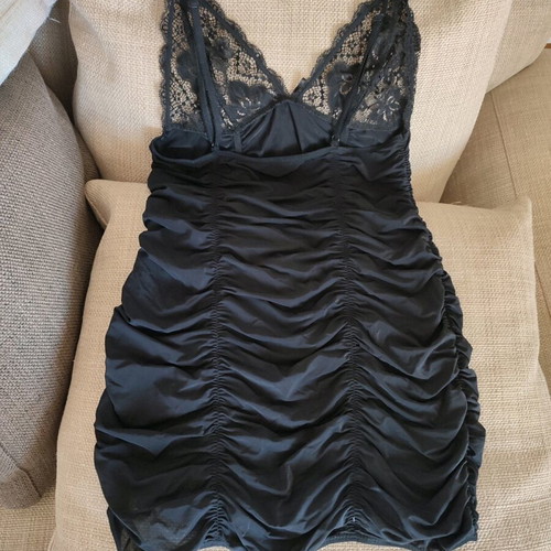 Nylon lingerie with black lace size S-M, new
