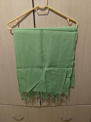 Wide scarf-shawl, pistachio green color