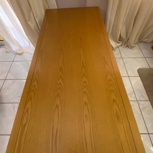 Silvestridis table used, wooden surface, minimal design
