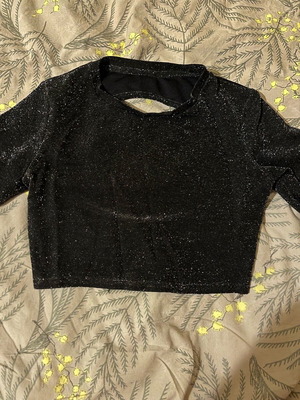 Bershka long-sleeve top like new, black and silver