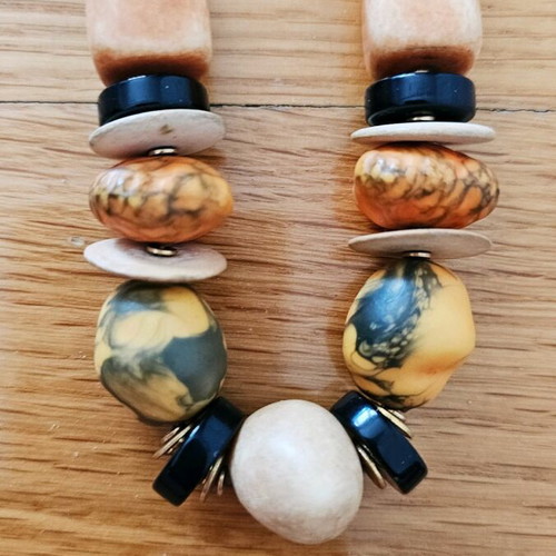 Set of three vintage boho style necklaces used
