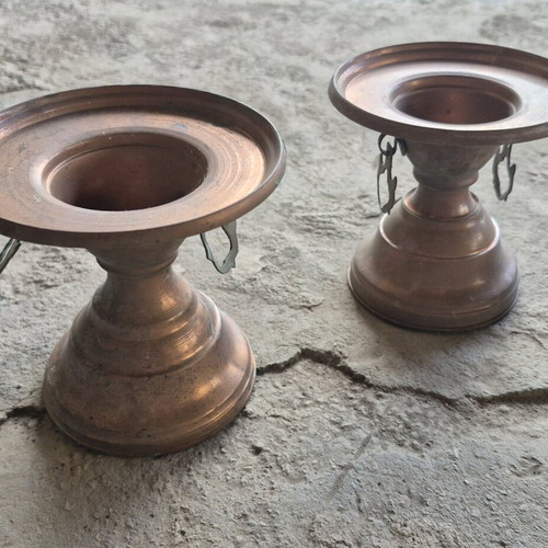 Decorative mangal used, set of 2, copper