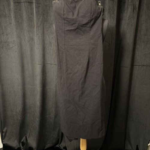Strapless midi black denim dress, size M