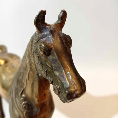 Bronze decorative horse used with carved details