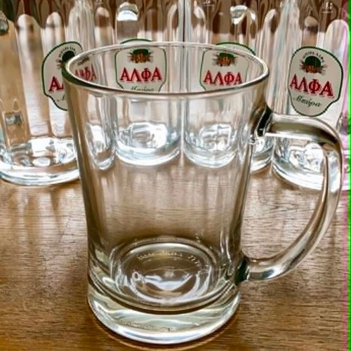 Alpha beer glasses set of 4 like new with IKEA gift glass 0.5l