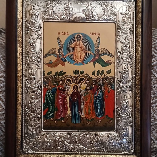 Large Silver Icon 999 Ascension of the Lord 33×43 cm like new