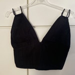 Bershka Boho crop top, black, size M