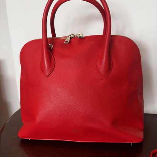 Furla Code Dome leather shoulder bag, red