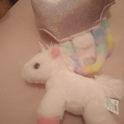 Children's plush bag like new with stuffed animal
