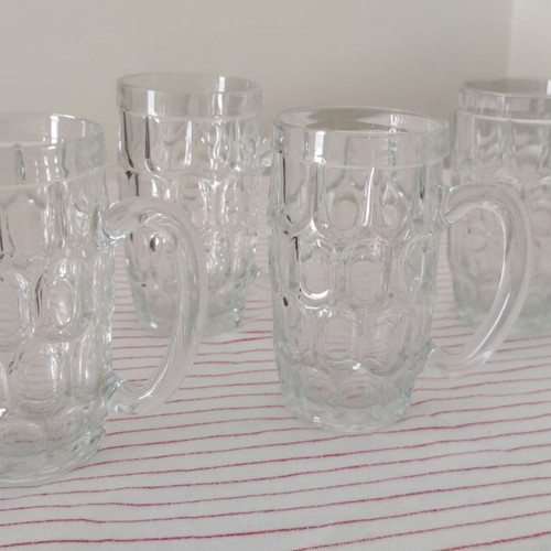 Vintage beer glasses set of 4, 500ml, like new, heavy glass