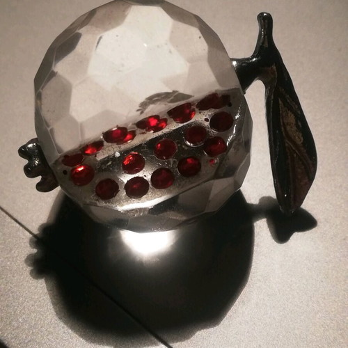 Pomegranate charm new with red rhinestones
