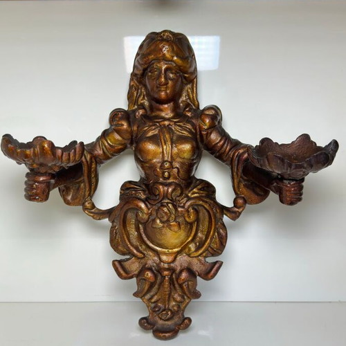 Metal wall candle holder baroque style used