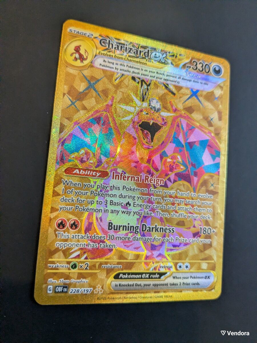 228 197 pokemon card Charizard ex - 228/197 - [Holo, Graded PSA 9] Celebrate the legacy of your favorite tabletop game with this Charizard EX 2023 Pokemon Obsidian Flames Hyper Rare #228 PSA Authenticated 9 Card Pokmon Obsidian Flames Charizard EX