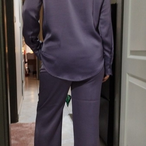 Shirt and pants set used, lilac color, ideal for height up to 1.60m