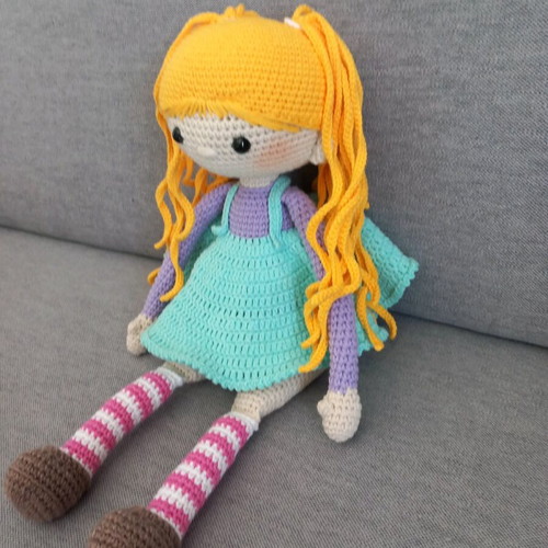 Handmade cotton doll 40 cm new, hypoallergenic filling
