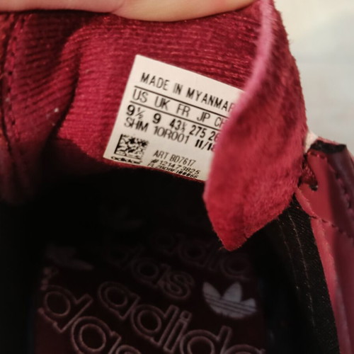 Adidas Spezial sneakers used, size 43.5 EU, red with small stain