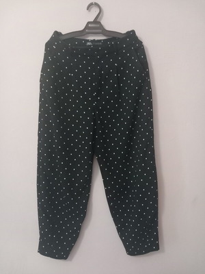 Zara black pants with white dots like new, size L