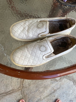 Jr men's leather casual shoes used, size 44, white
