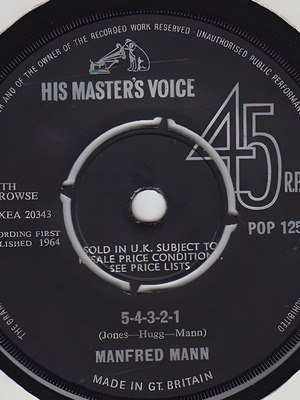Manfred Mann 5-4-3-2-1 vinyl used, rock