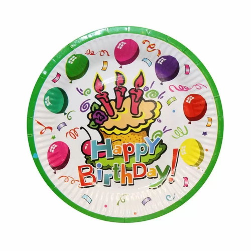 Party plates 18.5cm pack of 10 green new