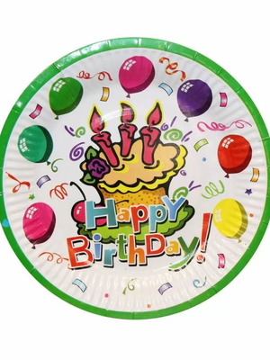 Party plates 18.5cm pack of 10 green new