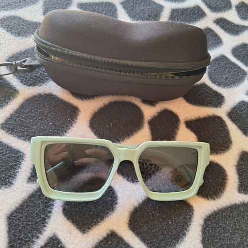 Square turquoise sunglasses with case like new