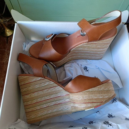 U.S. Polo Assn. platform sandals used, brown, size 40