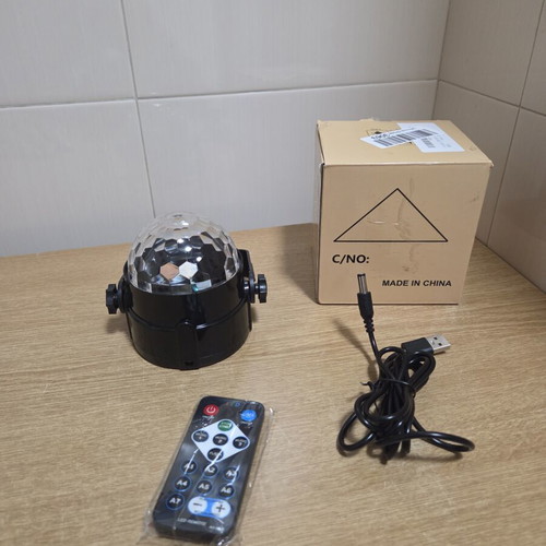 RGB LED disco ball with remote control new portable