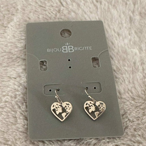 Bijou Brigitte earrings new, heart-shaped pink gold color