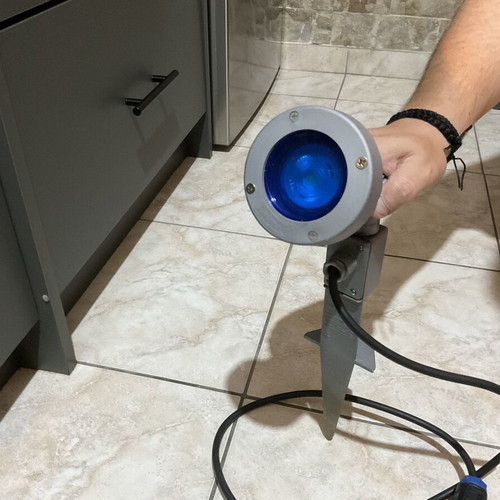 LED Blue Garden Spotlights Set 45 cm, Recessed, Adjustable