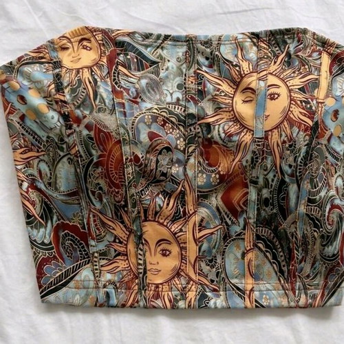 Top Bustier with Bohem-Vintage Designs, New, Size S