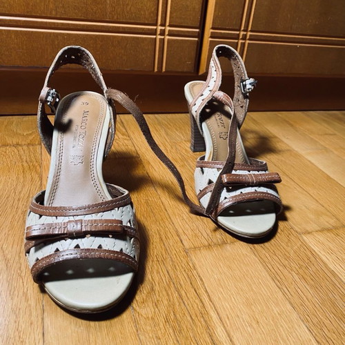 Marco Tozzi leather pumps used, size 39, brown
