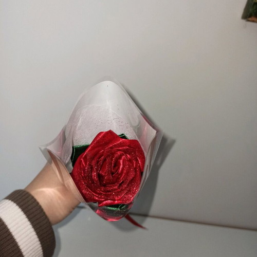 Rose flower new, made of ribbon