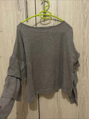 Thick blouse used, gray, with back transparency, size L