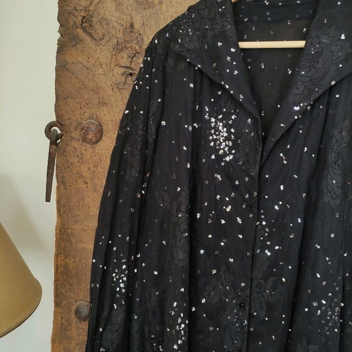 Vintage shirt-jacket with glam sequins like new, size L