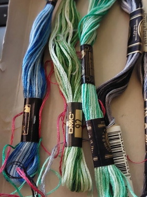 Mouliné threads used, pack of 10, assorted colors