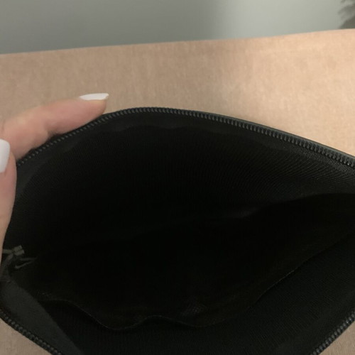 Clutch bag black with front zip pocket
