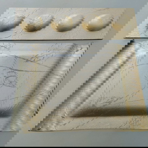 Σετ διακοσμητικών γυάλινων μεταχειρισμένο, πιατέλα και κηροπήγιο φθινοπωρινό σχέδιο