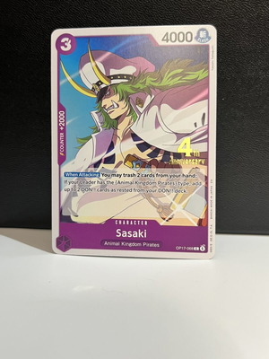 Sasaki One Piece TCG card 4th Anniversary stamped