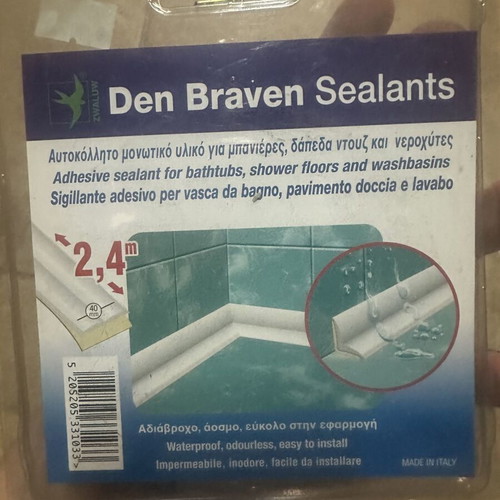 Den Braven bathroom sealing tape 40mm x 2.4m new, waterproof, odourless