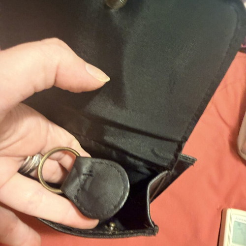 Vintage travel neck wallet organiser used, black