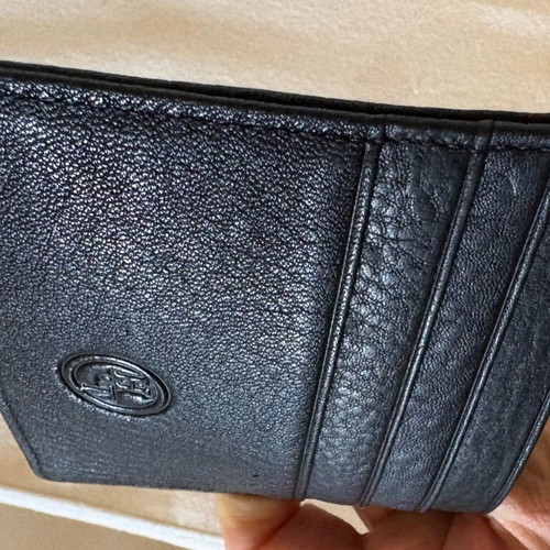 Leather men's wallet new, black